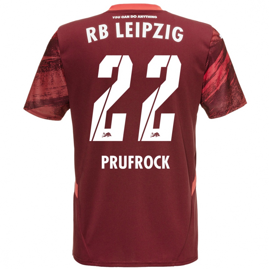 Kids Football Silas Prüfrock #22 Burgundy Away Jersey 2024/25 T-Shirt Uk