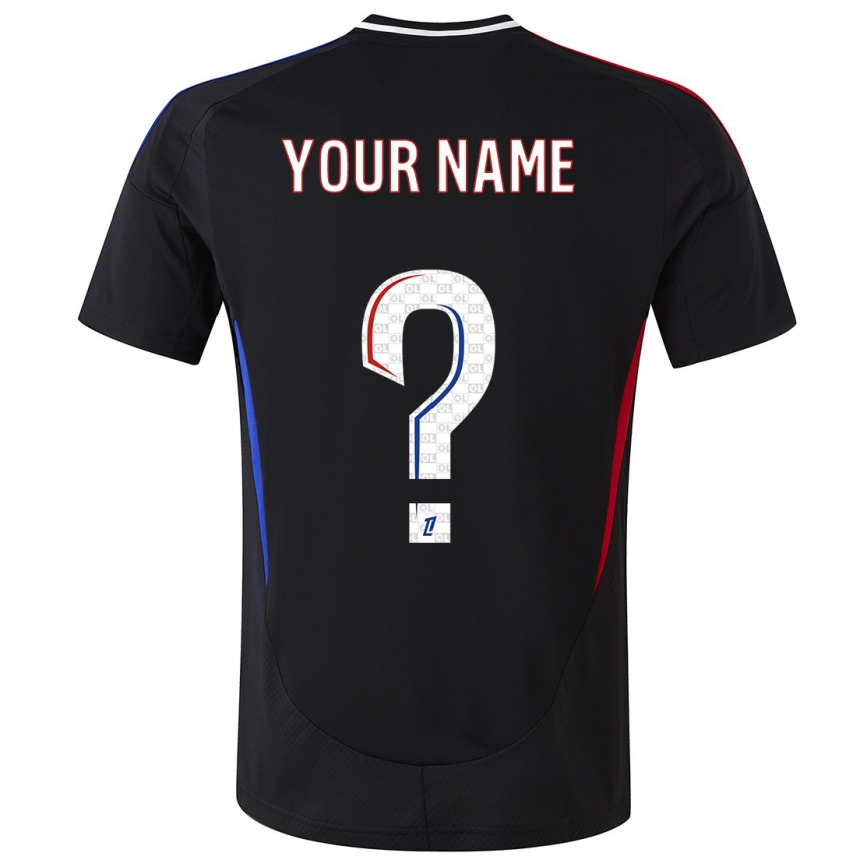 Kids Football Your Name #0 Black Away Jersey 2024/25 T-Shirt Uk