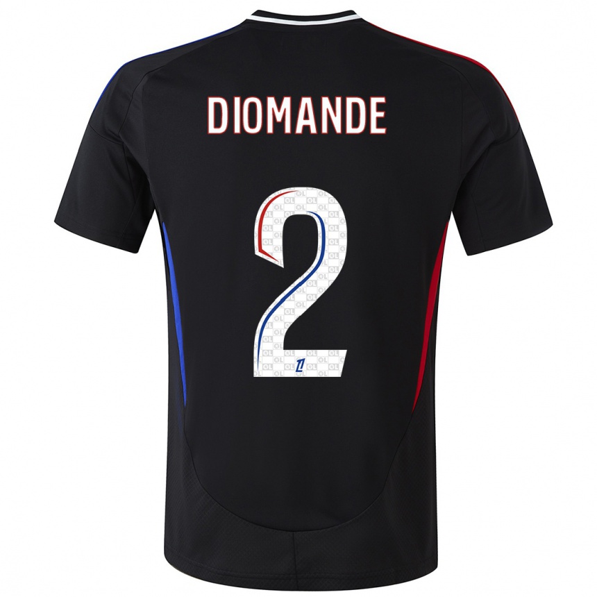 Kids Football Sinaly Diomande #2 Black Away Jersey 2024/25 T-Shirt Uk