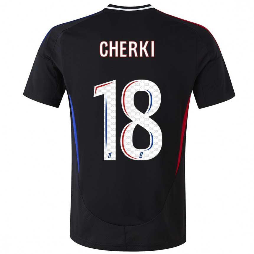 Kids Football Rayan Cherki #18 Black Away Jersey 2024/25 T-Shirt Uk