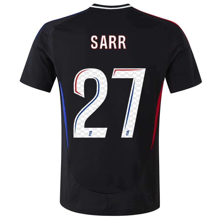 Kids Football Amin Sarr #27 Black Away Jersey 2024/25 T-Shirt Uk