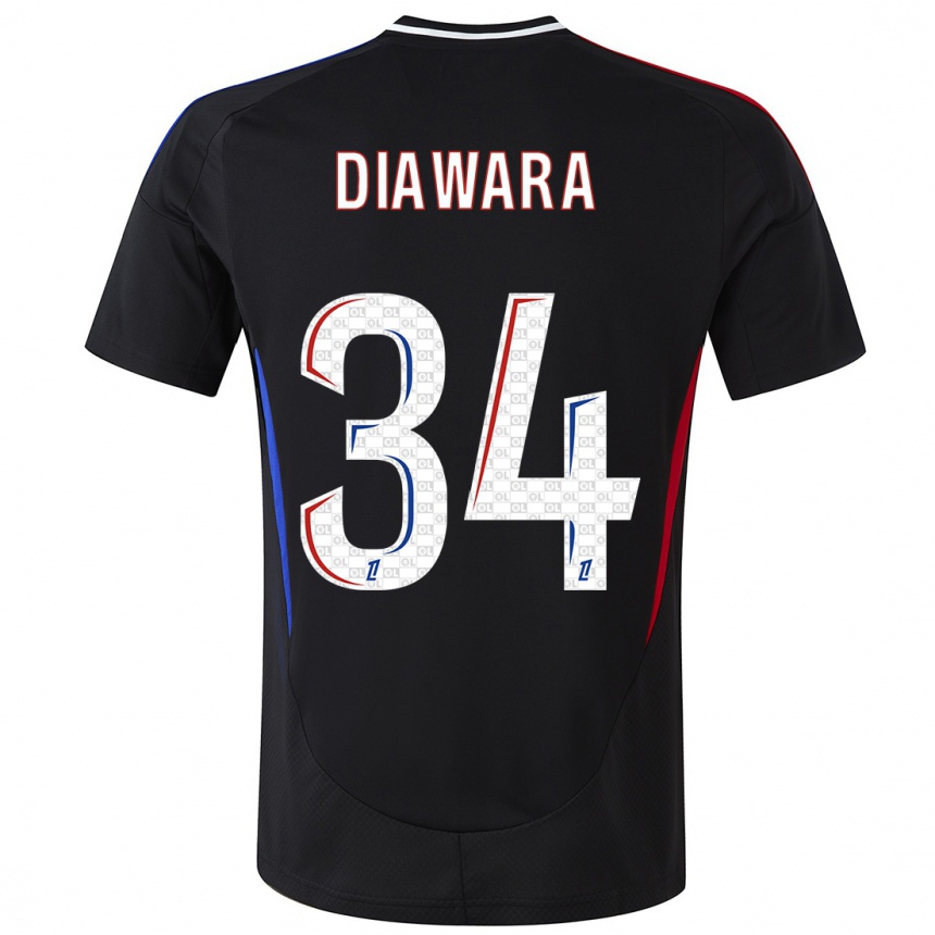 Kids Football Mahamadou Diawara #34 Black Away Jersey 2024/25 T-Shirt Uk