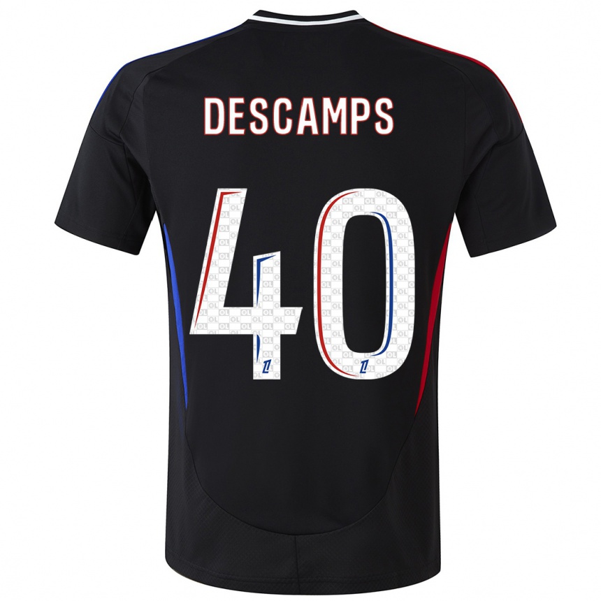 Kids Football Rémy Descamps #40 Black Away Jersey 2024/25 T-Shirt Uk