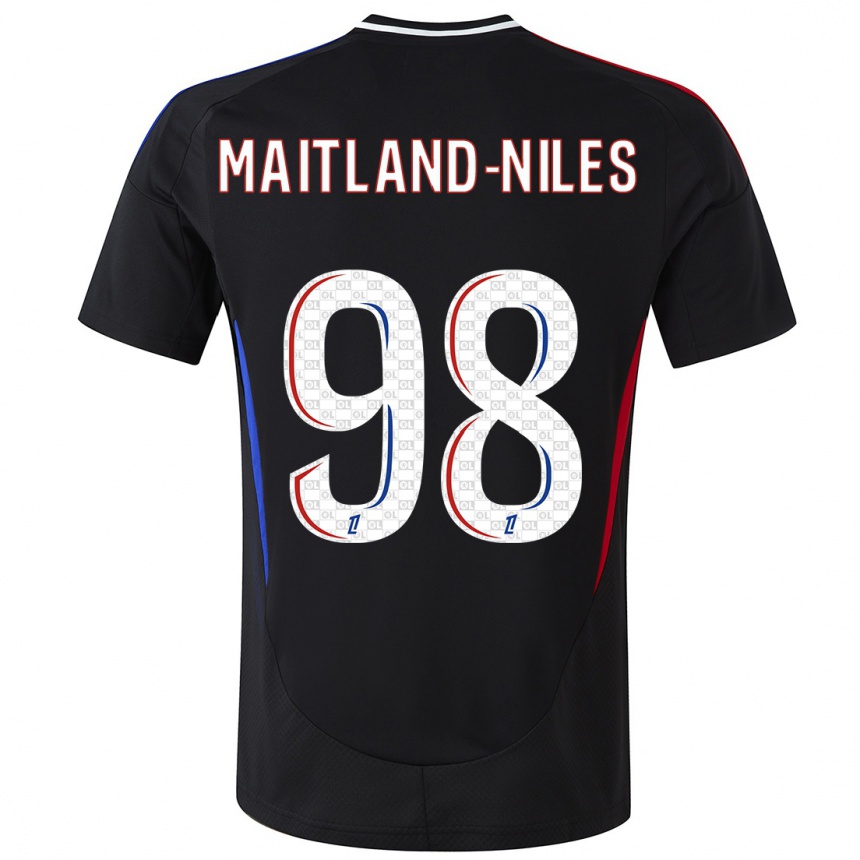 Kids Football Ainsley Maitland-Niles #98 Black Away Jersey 2024/25 T-Shirt Uk