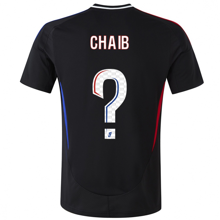 Kids Football Yacine Chaib #0 Black Away Jersey 2024/25 T-Shirt Uk