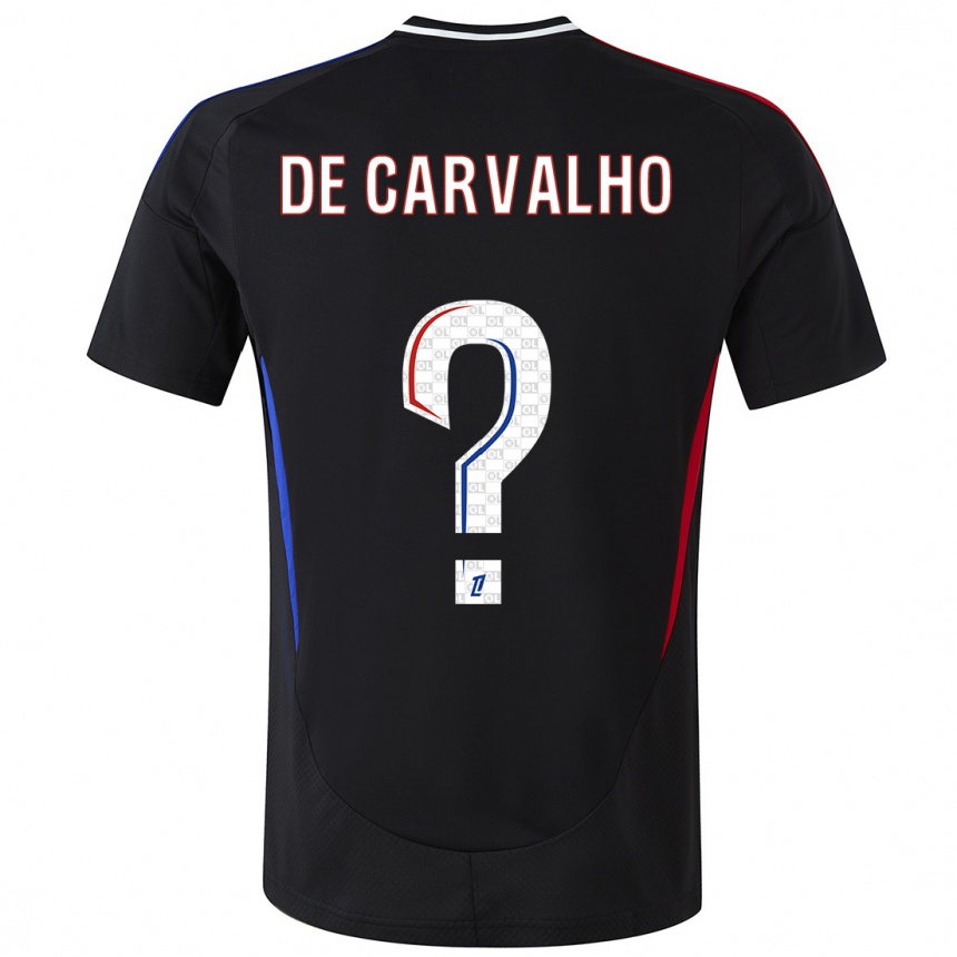 Kids Football Mathys De Carvalho #0 Black Away Jersey 2024/25 T-Shirt Uk