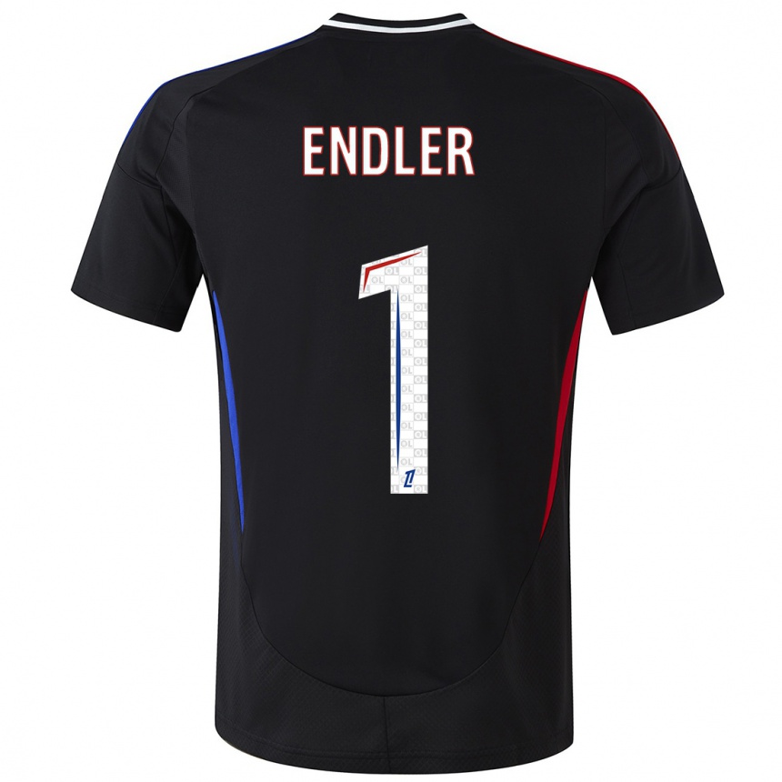 Kids Football Christiane Endler #1 Black Away Jersey 2024/25 T-Shirt Uk