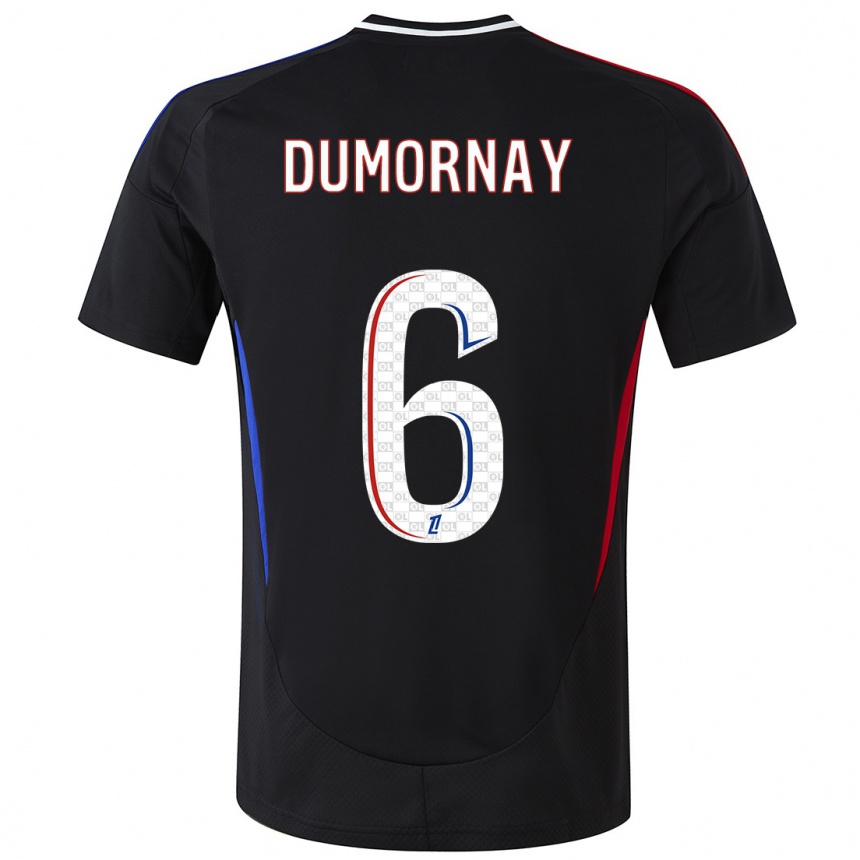 Kids Football Melchie Dumornay #6 Black Away Jersey 2024/25 T-Shirt Uk