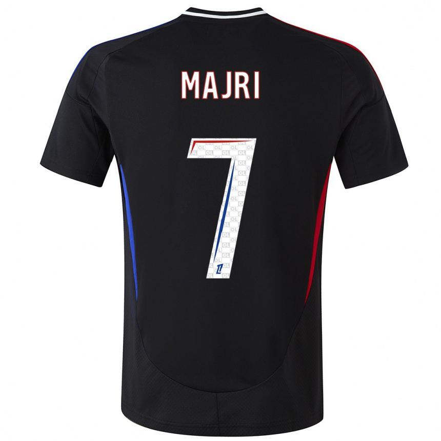 Kids Football Amel Majri #7 Black Away Jersey 2024/25 T-Shirt Uk