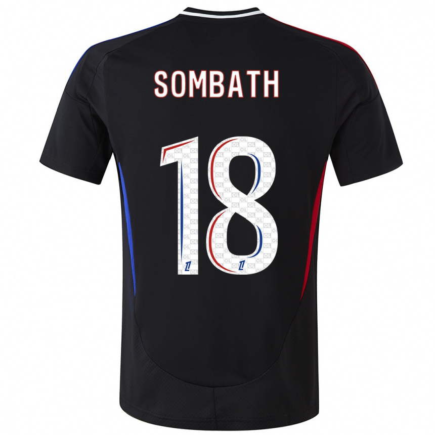 Kids Football Alice Sombath #18 Black Away Jersey 2024/25 T-Shirt Uk