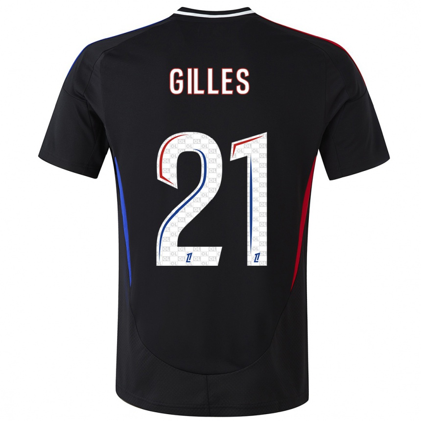 Kids Football Vanessa Gilles #21 Black Away Jersey 2024/25 T-Shirt Uk