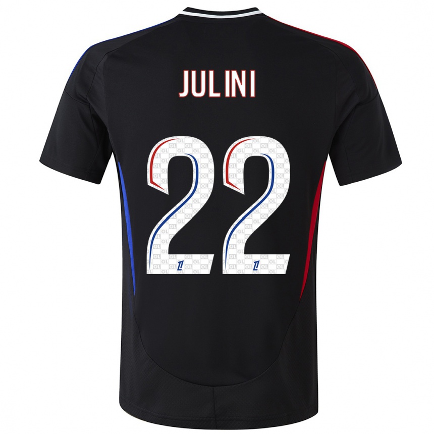 Kids Football Sally Julini #22 Black Away Jersey 2024/25 T-Shirt Uk