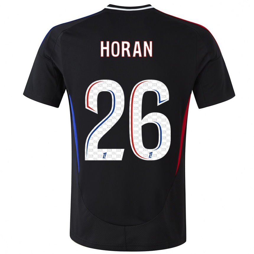 Kids Football Lindsey Horan #26 Black Away Jersey 2024/25 T-Shirt Uk