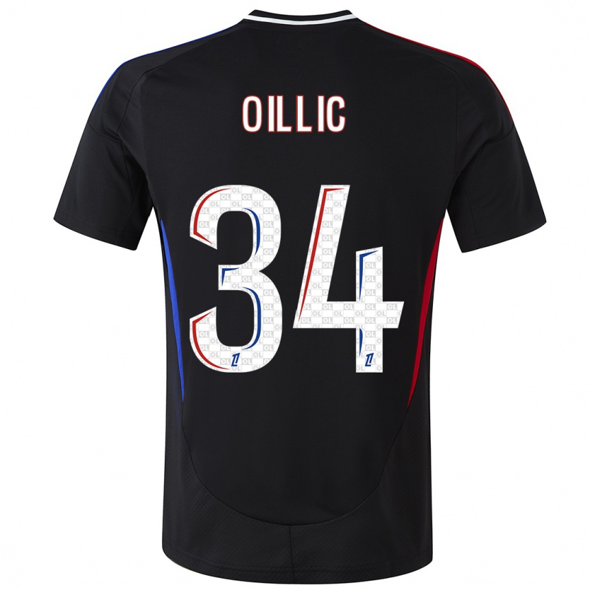 Kids Football Laureen Oillic #34 Black Away Jersey 2024/25 T-Shirt Uk