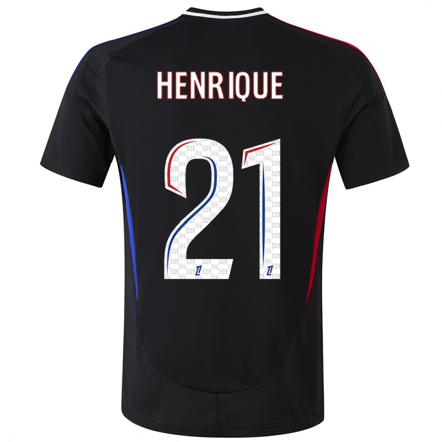 Kids Football Henrique #21 Black Away Jersey 2024/25 T-Shirt Uk