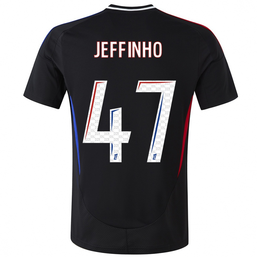 Kids Football Jeffinho #47 Black Away Jersey 2024/25 T-Shirt Uk