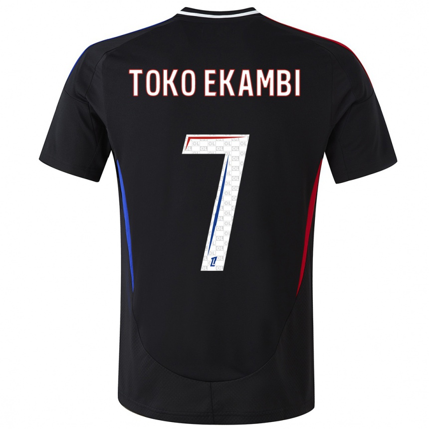 Kids Football Karl Toko Ekambi #7 Black Away Jersey 2024/25 T-Shirt Uk