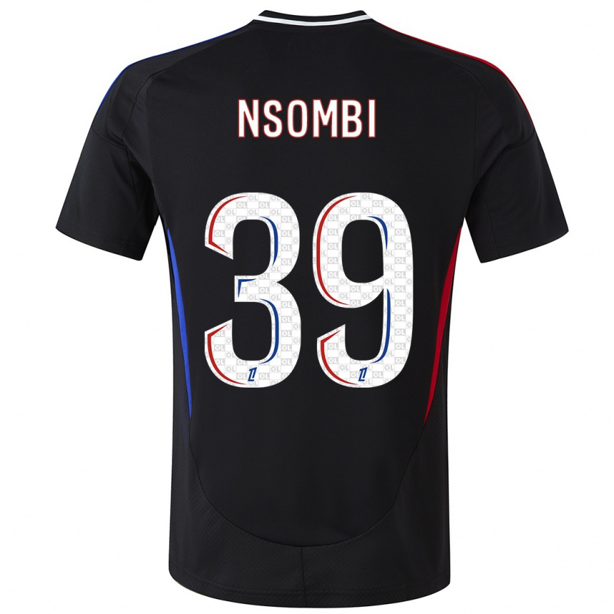 Kids Football Gael Nsombi #39 Black Away Jersey 2024/25 T-Shirt Uk