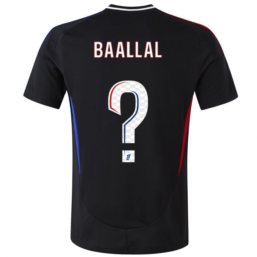 Kids Football Abdellah Baallal #0 Black Away Jersey 2024/25 T-Shirt Uk