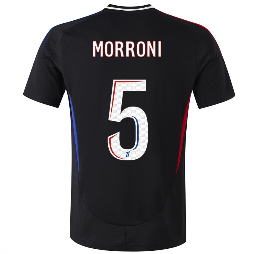 Kids Football Perle Morroni #5 Black Away Jersey 2024/25 T-Shirt Uk