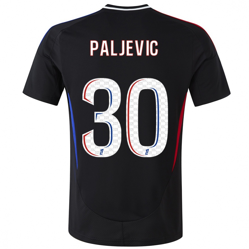 Kids Football Alyssia Paljevic #30 Black Away Jersey 2024/25 T-Shirt Uk