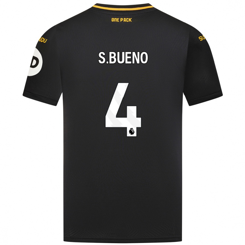 Kids Football Santiago Bueno #4 Black Away Jersey 2024/25 T-Shirt Uk