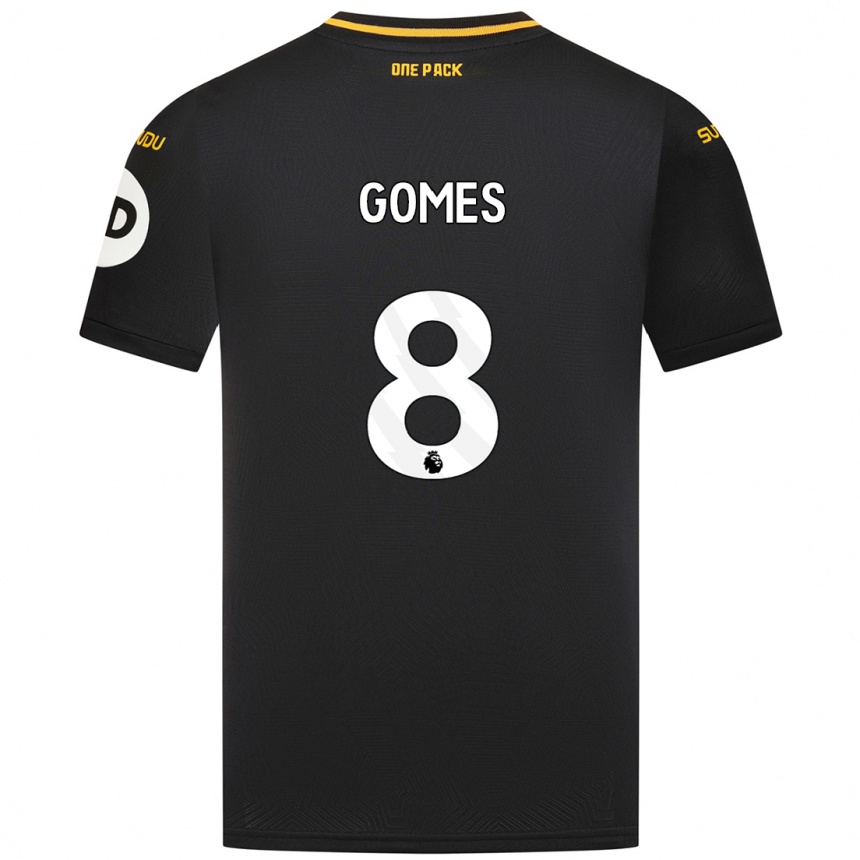 Kids Football João Gomes #8 Black Away Jersey 2024/25 T-Shirt Uk