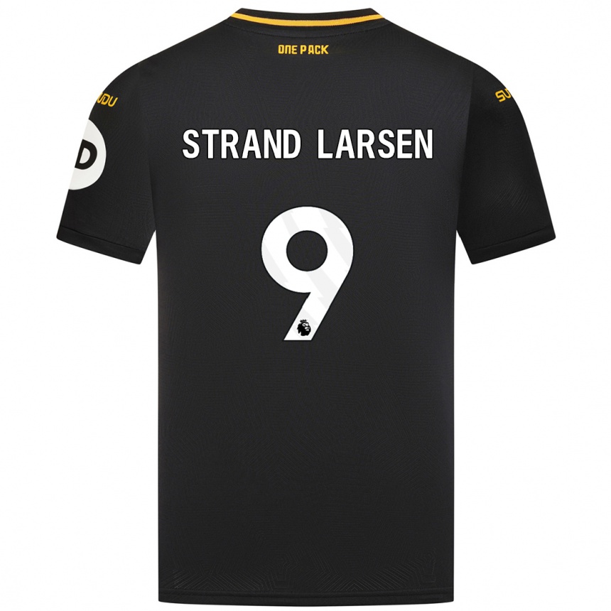 Kids Football Jørgen Strand Larsen #9 Black Away Jersey 2024/25 T-Shirt Uk