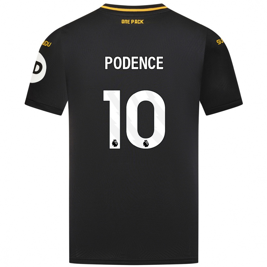 Kids Football Daniel Podence #10 Black Away Jersey 2024/25 T-Shirt Uk