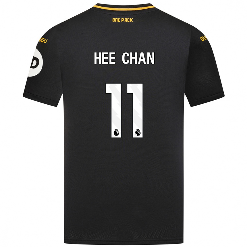 Kids Football Hee-Chan Hwang #11 Black Away Jersey 2024/25 T-Shirt Uk