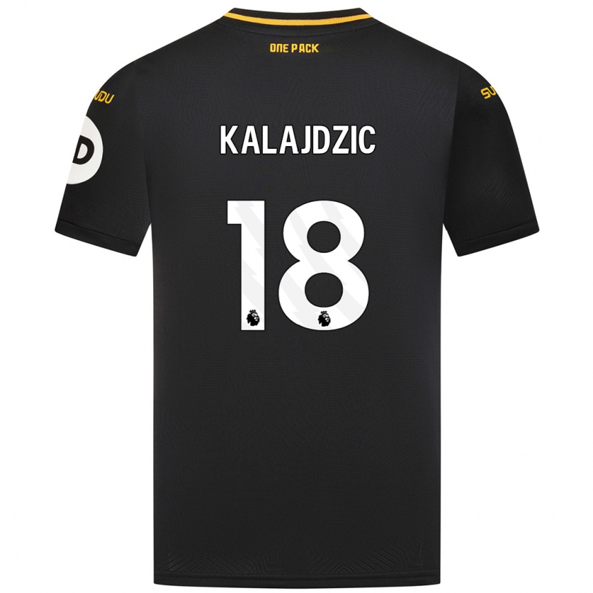 Kids Football Sasa Kalajdzic #18 Black Away Jersey 2024/25 T-Shirt Uk