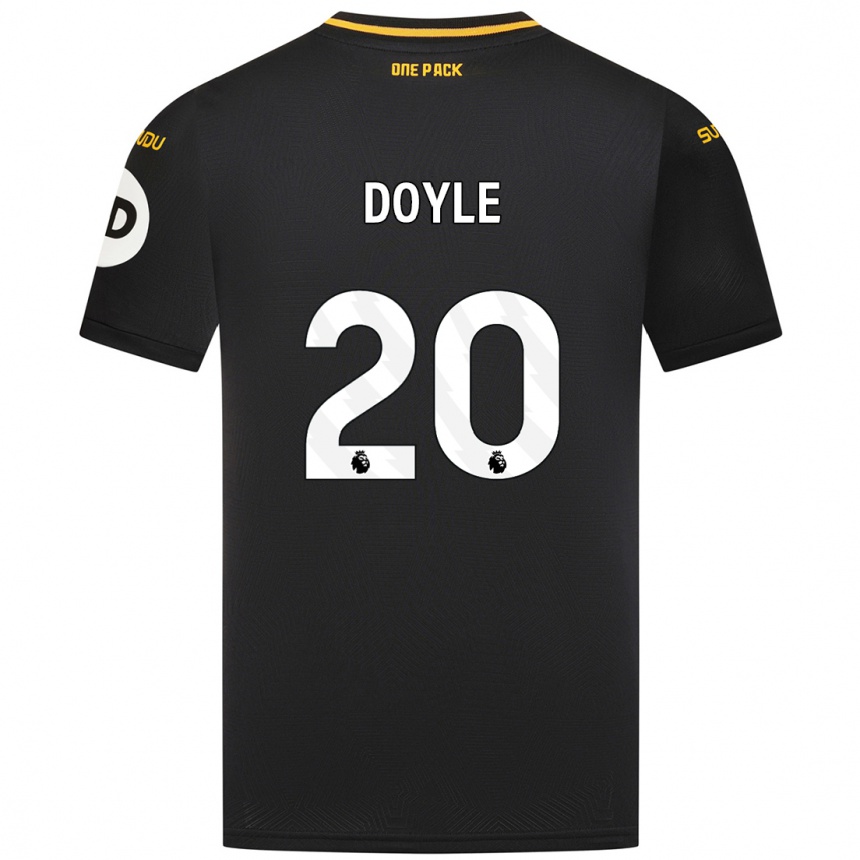 Kids Football Tommy Doyle #20 Black Away Jersey 2024/25 T-Shirt Uk