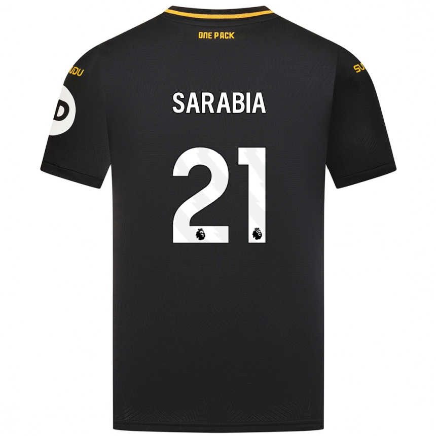 Kids Football Pablo Sarabia #21 Black Away Jersey 2024/25 T-Shirt Uk