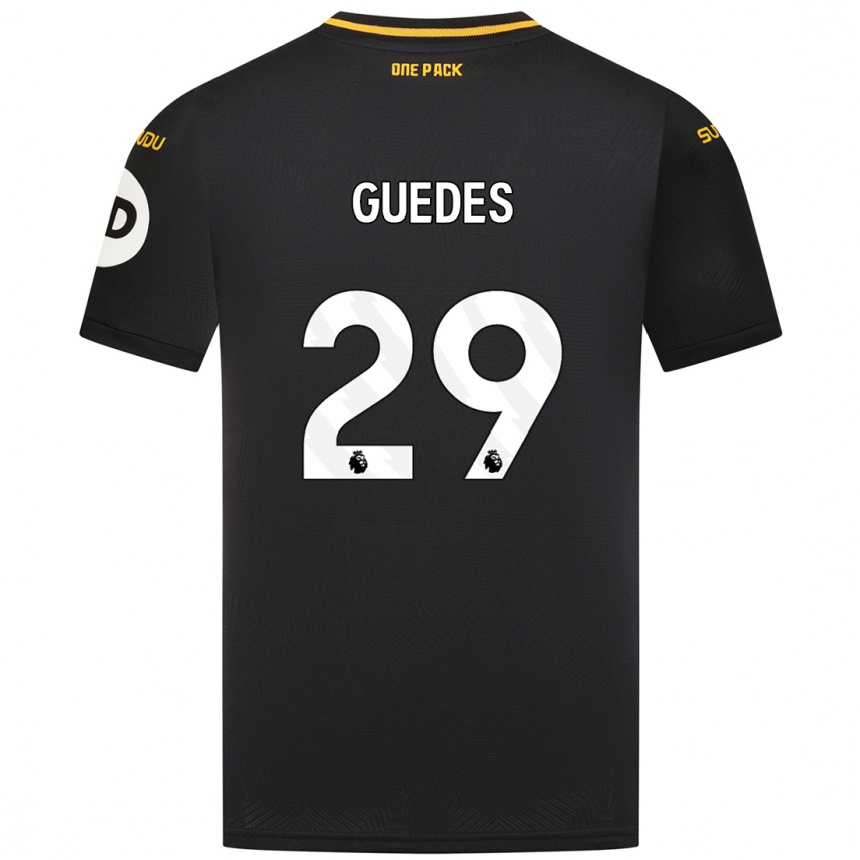 Kids Football Gonçalo Guedes #29 Black Away Jersey 2024/25 T-Shirt Uk