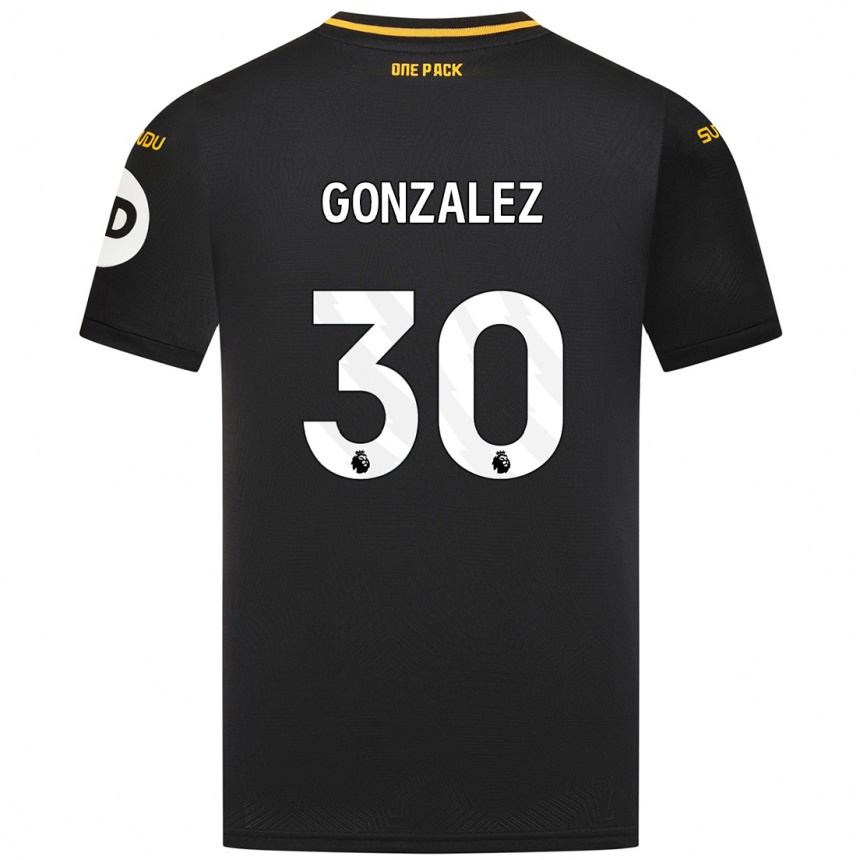 Kids Football Enso González #30 Black Away Jersey 2024/25 T-Shirt Uk