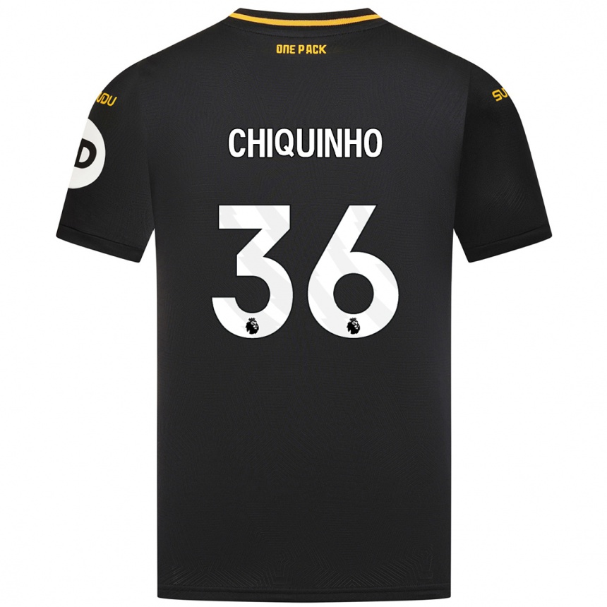 Kids Football Chiquinho #36 Black Away Jersey 2024/25 T-Shirt Uk