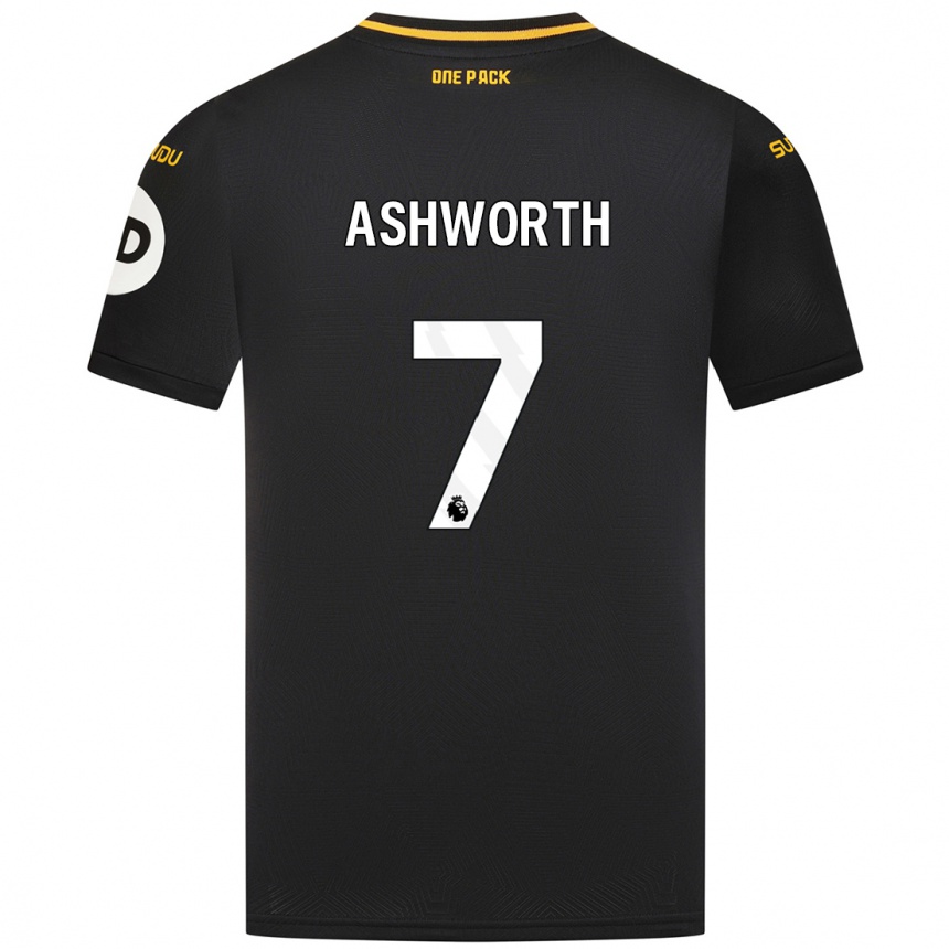 Kids Football Fin Ashworth #7 Black Away Jersey 2024/25 T-Shirt Uk