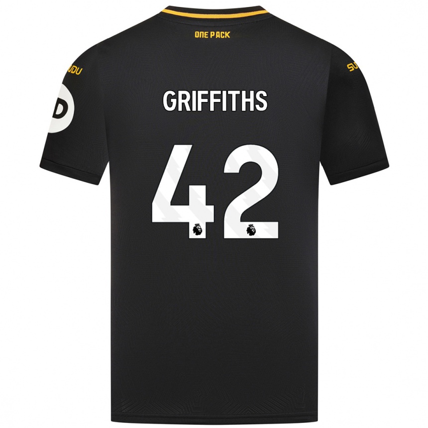 Kids Football Harvey Griffiths #42 Black Away Jersey 2024/25 T-Shirt Uk