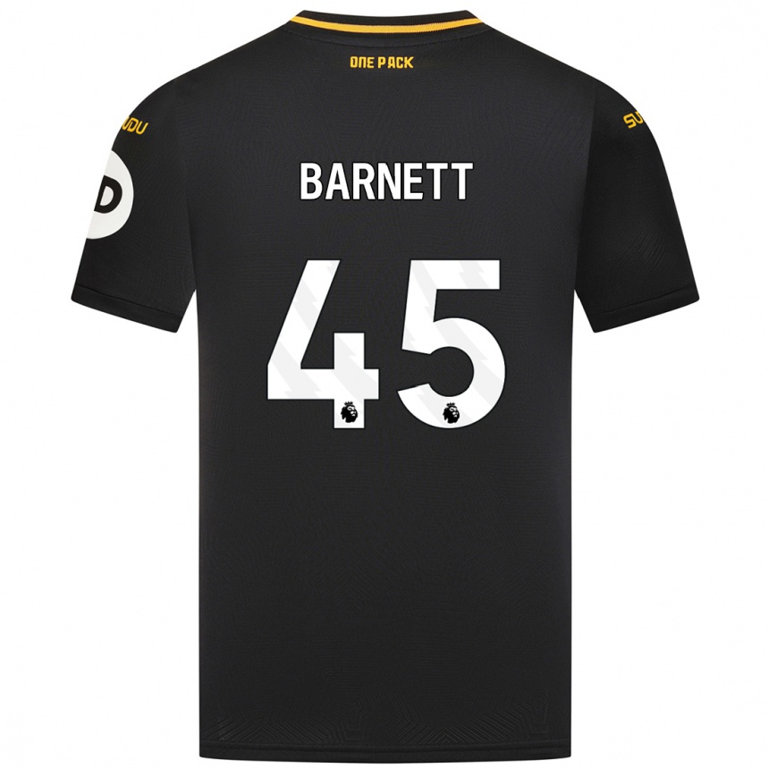 Kids Football Ty Barnett #45 Black Away Jersey 2024/25 T-Shirt Uk