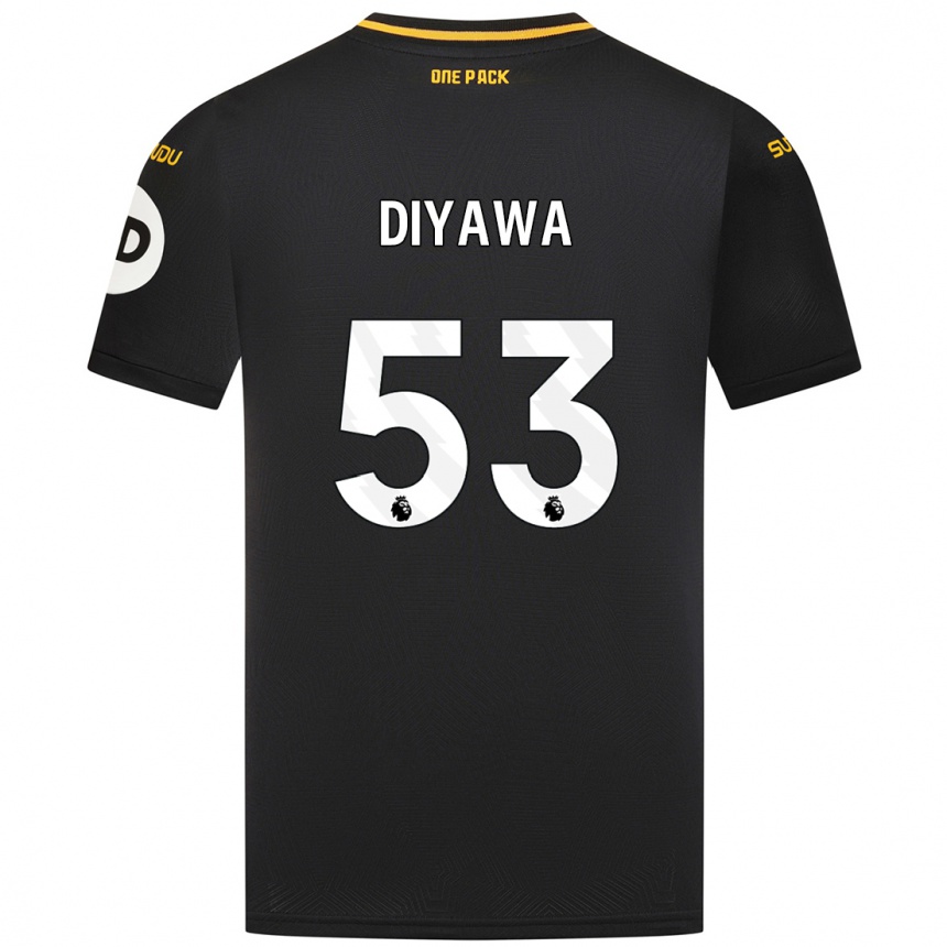 Kids Football Aaron Keto-Diyawa #53 Black Away Jersey 2024/25 T-Shirt Uk