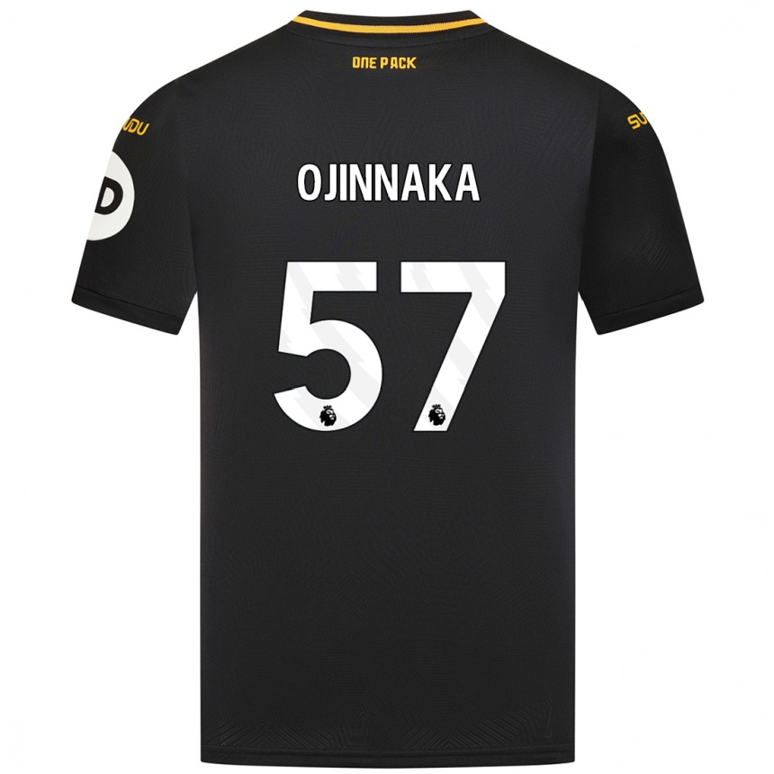 Kids Football Temple Ojinnaka #57 Black Away Jersey 2024/25 T-Shirt Uk