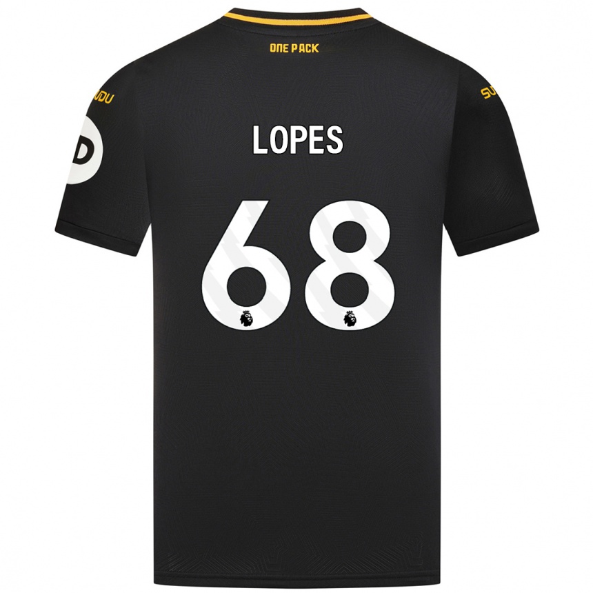 Kids Football Leo Lopes #68 Black Away Jersey 2024/25 T-Shirt Uk