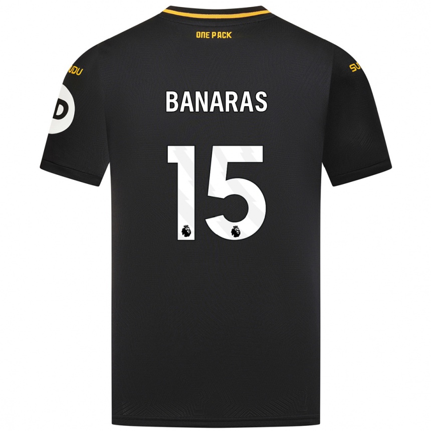 Kids Football Layla Banaras #15 Black Away Jersey 2024/25 T-Shirt Uk