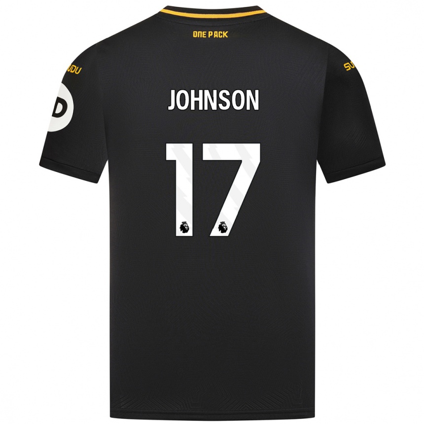 Kids Football Katie Johnson #17 Black Away Jersey 2024/25 T-Shirt Uk