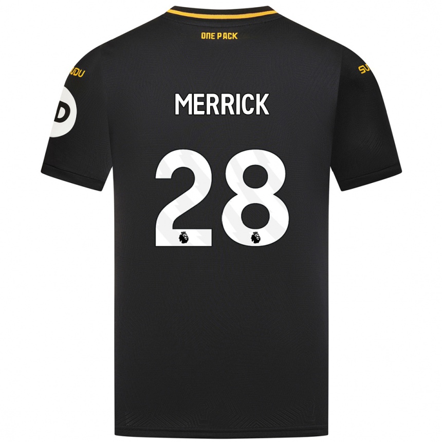 Kids Football Beth Merrick #28 Black Away Jersey 2024/25 T-Shirt Uk