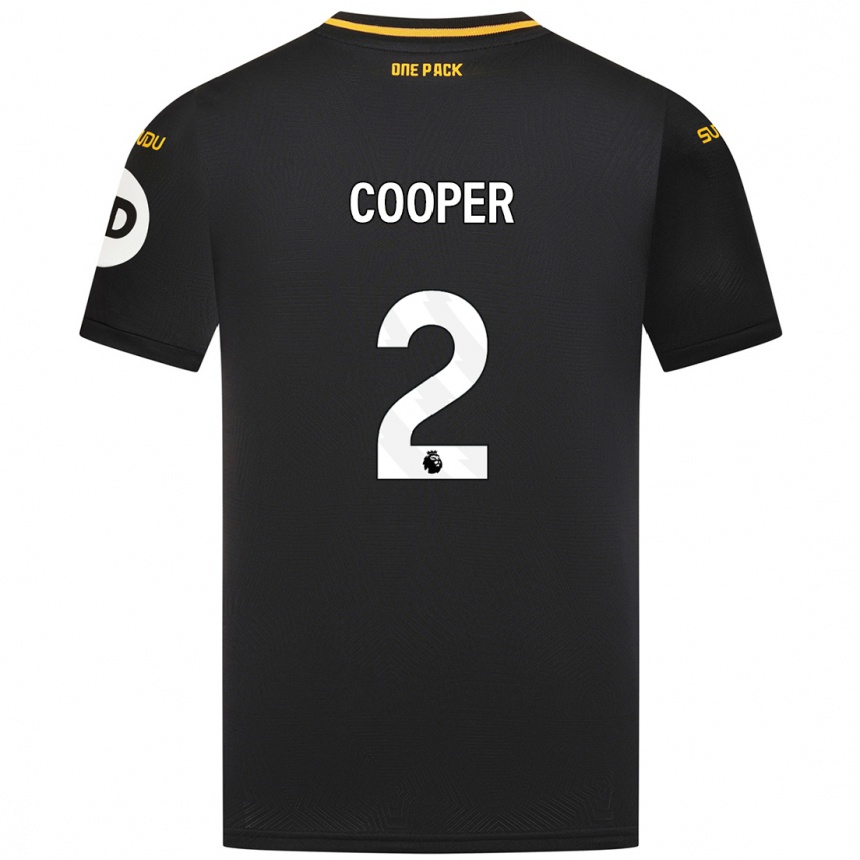 Kids Football Laura Cooper #2 Black Away Jersey 2024/25 T-Shirt Uk