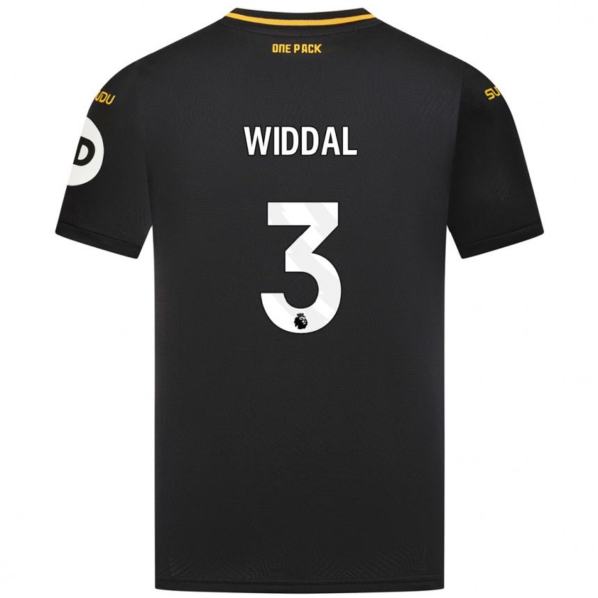 Kids Football Natalie Widdal #3 Black Away Jersey 2024/25 T-Shirt Uk