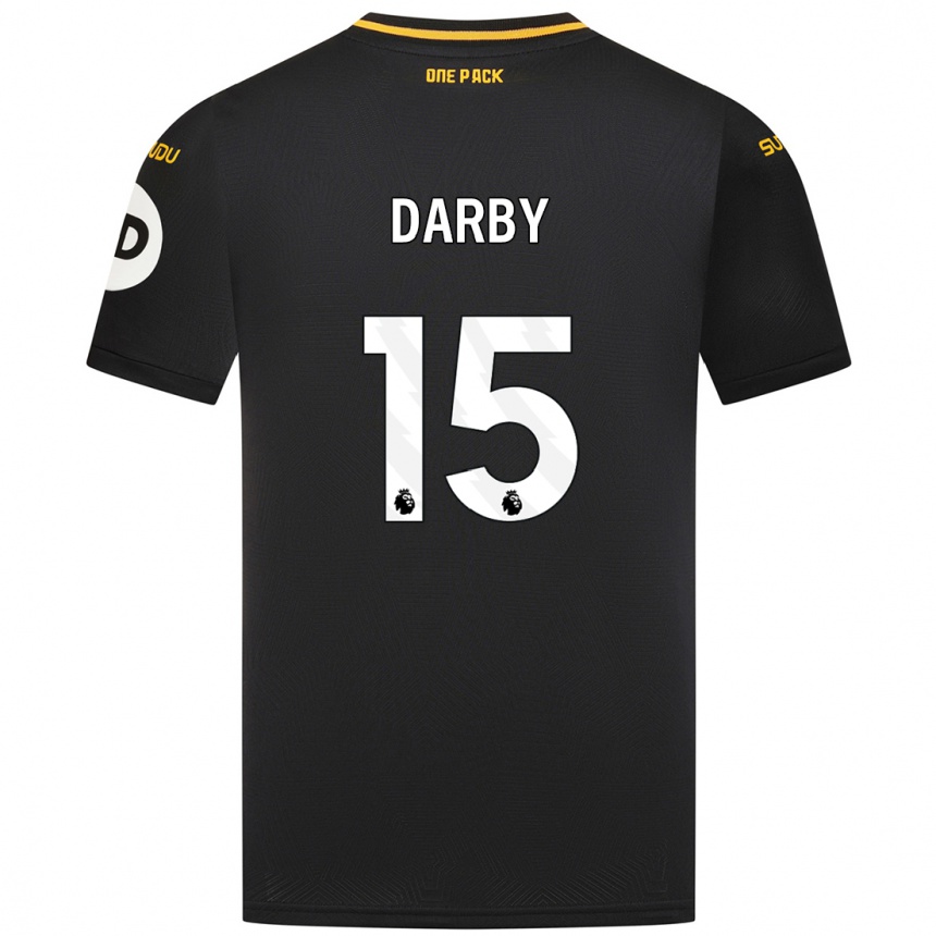 Kids Football Kelly Darby #15 Black Away Jersey 2024/25 T-Shirt Uk