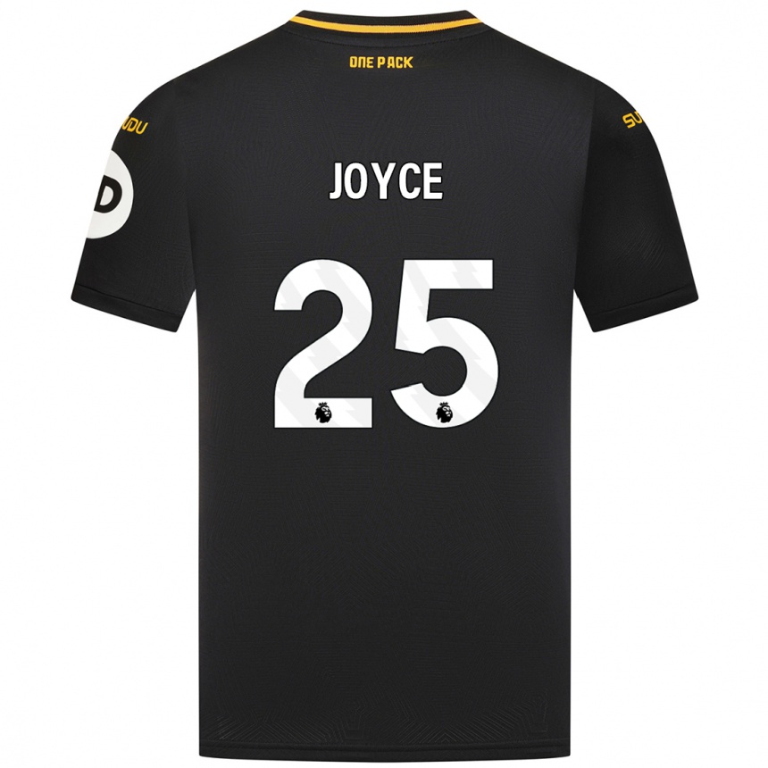 Kids Football Leonie Joyce #25 Black Away Jersey 2024/25 T-Shirt Uk