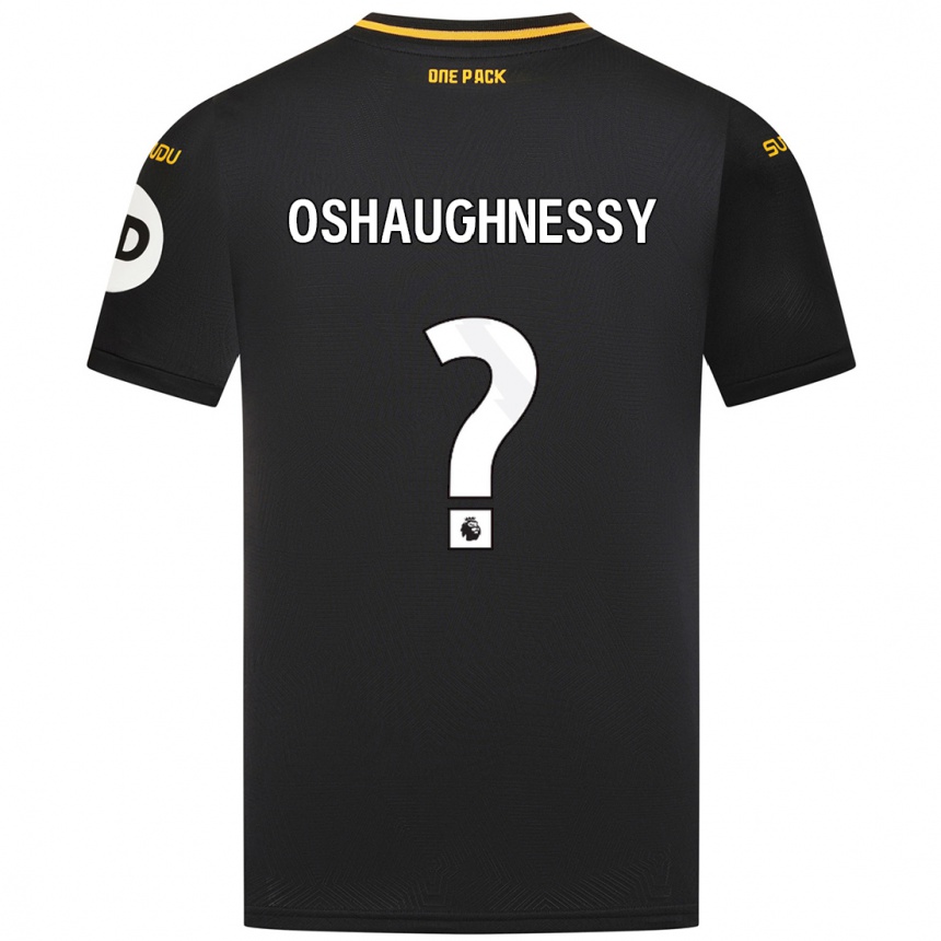 Kids Football Joe Oshaughnessy #0 Black Away Jersey 2024/25 T-Shirt Uk